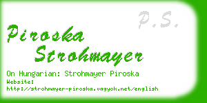 piroska strohmayer business card